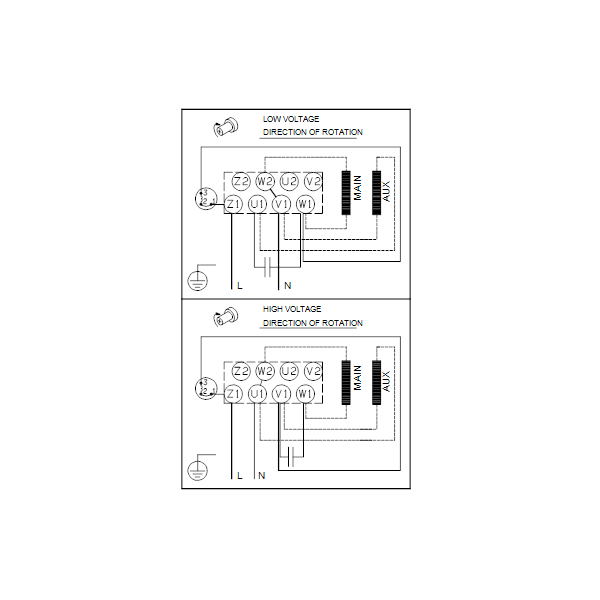 Вертикальный многоступенчатый центробежный насос Grundfos CR 1-9 A-FGJ-A-V-HQQV артикул 96556390 – схема подключения